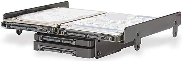 Alt view image 5 of 7 - 5.25 to 3.5 Drive Bay Adapter HDD SSD Mounting Bracket 5.25 inch to 2.5 or 3.5 Inch Internal Hard Disk Drive Mounting Kit with Screws and Shock Absorption Rubber Washer- Black