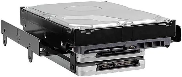 Alt view image 4 of 7 - 5.25 to 3.5 Drive Bay Adapter HDD SSD Mounting Bracket 5.25 inch to 2.5 or 3.5 Inch Internal Hard Disk Drive Mounting Kit with Screws and Shock Absorption Rubber Washer- Black