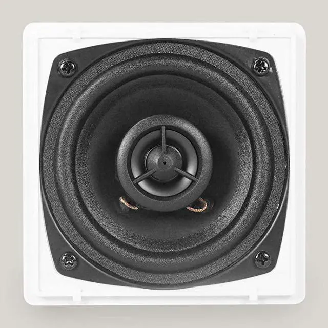 Alt view image 7 of 7 - Cube by  Pair of 35quot White Home Theater Wall Speakers+Swivel Brackets