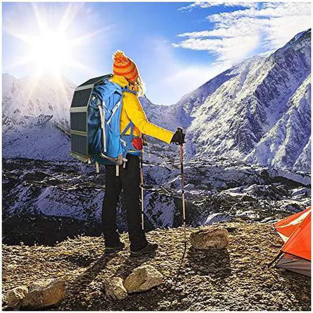 Alt view image 7 of 7 - Upgraded 3 USB Ports 28W Solar Charger5V48A Max Foldable Portable Solar Phone Charger with SunPower Solar Panel Compatible with iPhone 11XsXS MaxXRX87 iPad Samsung Galaxy LG etc
