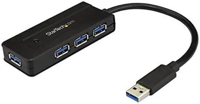 Main image of com 4 Port USB 30 Hub SuperSpeed 5Gbps with Fast Charge Portable USB 31 Gen 1 TypeA LaptopDesktop Hub USB Bus Power or Self Powered for High Performance MiniCompact ST4300MINI Black