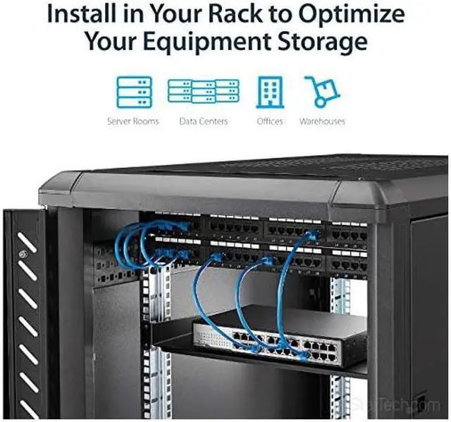 Alt view image 5 of 7 - com 1U Fixed Server Rack Mount Shelf 10in Deep Steel Universal Cantilever Tray for 19quot AVNetwork Equipment Rack 44lbs CABSHELF1U10