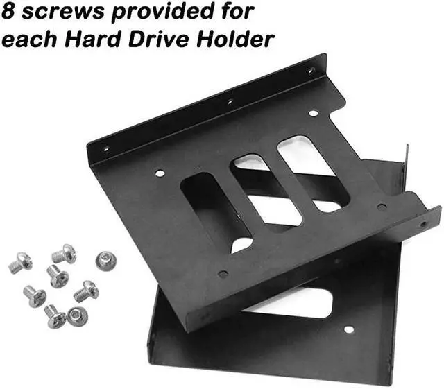 Alt view image 3 of 7 - 4 Pack SSD Mounting Bracket Kit 2.5" to 3.5" Drive Bay, Metal Mounting Bracket Adapter Hard Drive Holder with 10 Assorted Colors Reusable Cord Organizer