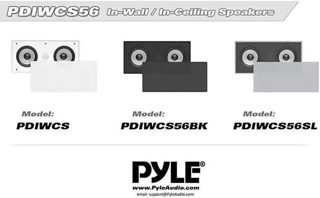 Alt view image 3 of 4 - Ceiling Wall Mount Enclosed Speaker - 300 Watt Stereo In-wall / In-ceiling Flush Mounted Sound Speaker System W/ Dual 5.25" Long Throw Woofers, 1" Tweeter, 8 Ohm Impedance -  PDIWCS56 (White)