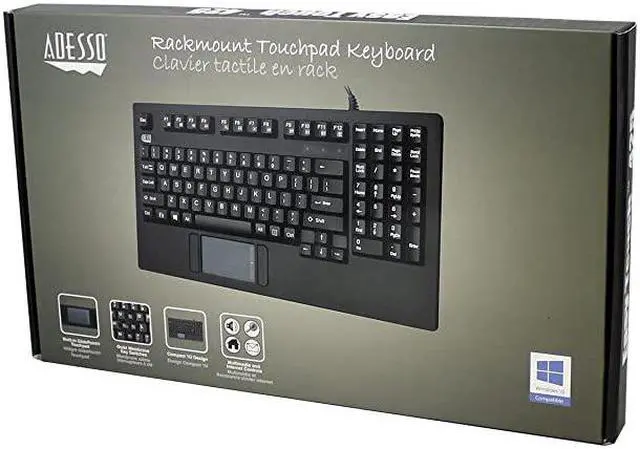 Alt view image 5 of 7 - AKB425UB Easytouch Rackmount USB Touchpad Keyboard