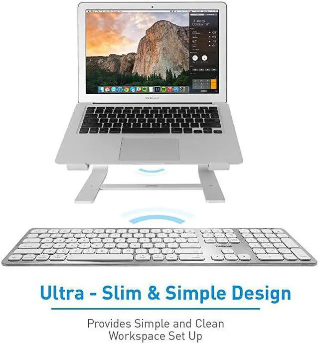 Alt view image 4 of 7 - Bluetooth Wireless Keyboard for Mac iMac Apple Mac Pro Mac Mini MacBook ProAir Laptop Rechargeable Slim FullSize Mac Wireless Keyboard BTWKEYMB