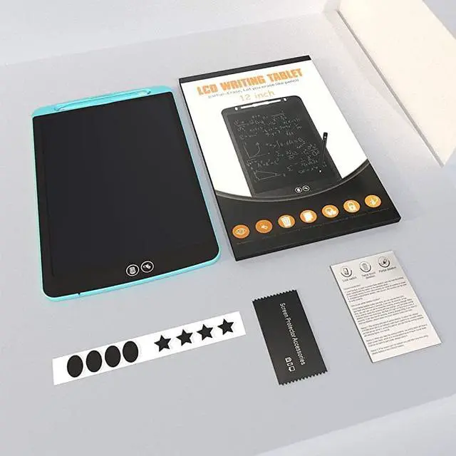 Alt view image 7 of 7 - LCD Writing Tablet 12 inch Colorful FullPartial Dual Erase Mode Drawing Board Erasable Reusable Writing Pad Educational Writing Board with Lock Screen Function Best Birthday 12Blue