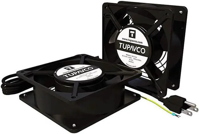 Alt view image 2 of 4 - Network Cabinet Fan (Dual 2pc Kit for Server Rack Cooling) Pair of Ultra Quiet Roof Rackmount Muffin Fans 120mm 4in Noise Level 40dBa Steel Frame Ventilation with 110V AC/Ground Cable - TP1511