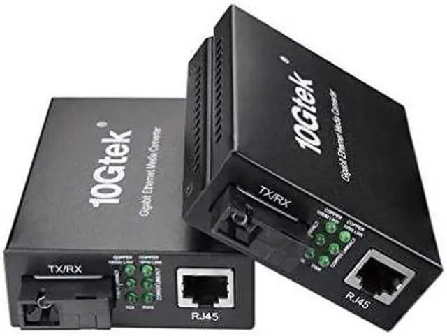 Alt view image 2 of 7 - SC Single Mode Gigabit Ethernet Media Converter 101001000M RJ45 to 1000M Single SC fibe Auto Sensing Gigabit or Fast Ethernet Speed 20km 1242 Miles 13101550nm1Pair