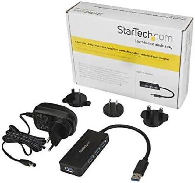 Alt view image 3 of 4 - com 4 Port USB 30 Hub SuperSpeed 5Gbps with Fast Charge Portable USB 31 Gen 1 TypeA LaptopDesktop Hub USB Bus Power or Self Powered for High Performance MiniCompact ST4300MINI Black