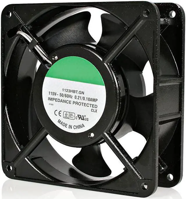 Main image of com 120mm Axial Rack Muffin Fan for Server Cabinet 115V AC Cooling Low Noise Quiet PC Computer Case Fan ACFANKIT12Black