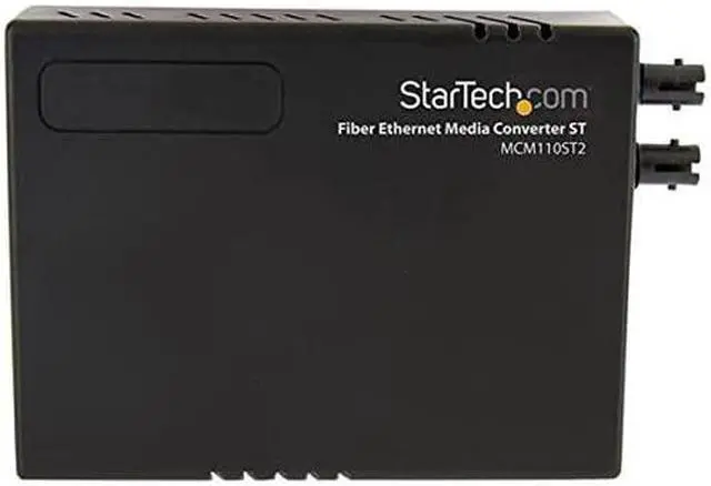 Alt view image 2 of 6 - com 10100 Mbps Ethernet to Fiber Optic Media Converter ST Multimode 1310nm 2km FullHalf Duplex MCM110ST2 Black