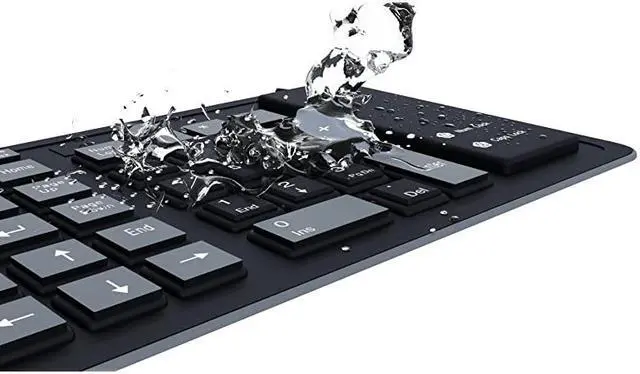 Alt view image 4 of 7 - Foldable Silicone Keyboard USB Wired Waterproof Rollup Keyboard for PC Notebook Laptop Black+Grey