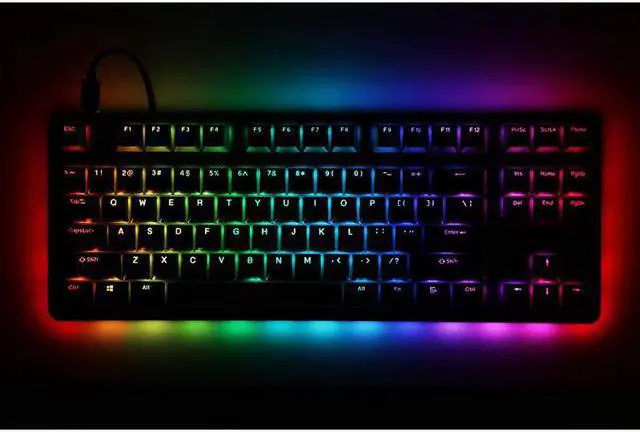 Alt view image 6 of 7 - CTRL Mechanical Keyboard Tenkeyless TKL 87 Key Gaming Keyboard HotSwap Switches Programmable Macros RGB LED Backlighting USBC Doubleshot PBT Aluminum Frame Halo Clear