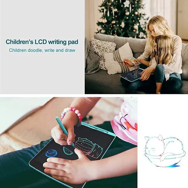 Alt view image 6 of 7 - LCD Writing Tablet 12 inch Colorful FullPartial Dual Erase Mode Drawing Board Erasable Reusable Writing Pad Educational Writing Board with Lock Screen Function Best Birthday 12Blue