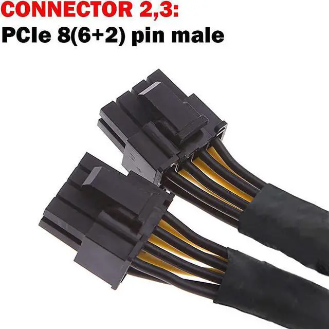 Alt view image 4 of 5 - 8Pin PCIe PCI Express Graphics Video Card GPU VGA 8 Pin Female to Dual GPU 8Pin 6+2 Pin Male Braided Sleeved GPU 8 pin Splitter Power Extension Cable 8 Pin GPU molex 9inch 2 Pack