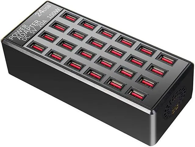 Main image of 24(20A) Port USB Fast Charging Station,Travel Desktop USB Rapid Charger,Multi Ports Charging Station Organizer Compatible with Smartphones,Tables, and More Devices,fit School,mall,Hotel,Shop