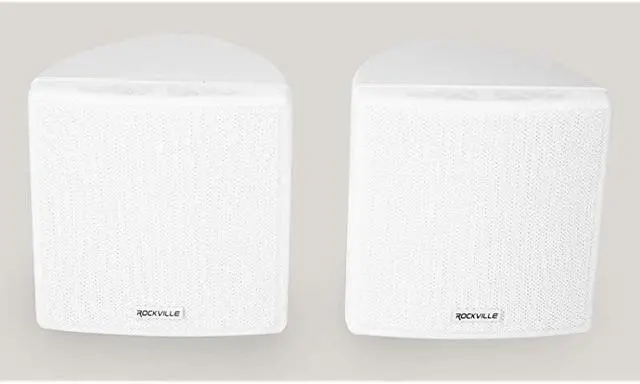 Alt view image 2 of 7 - Cube by  Pair of 35quot White Home Theater Wall Speakers+Swivel Brackets