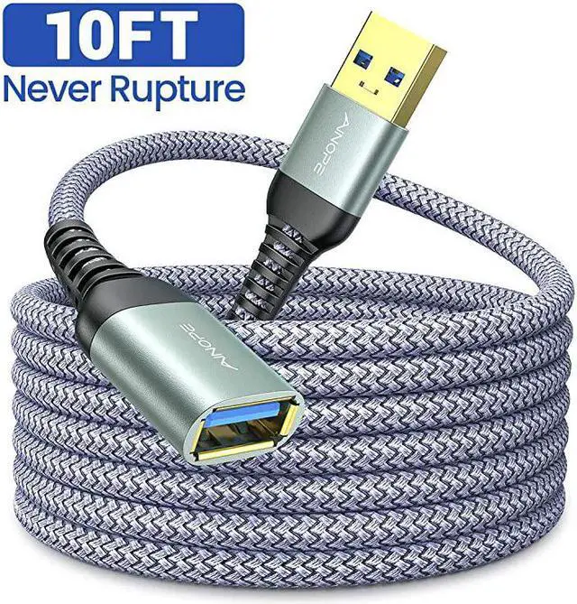 Main image of 10FT USB 30 Extension Cable Type A Male to Female Extension Cord  High Data Transfer Compatible with USB KeyboardFlash Drive Hard Drive