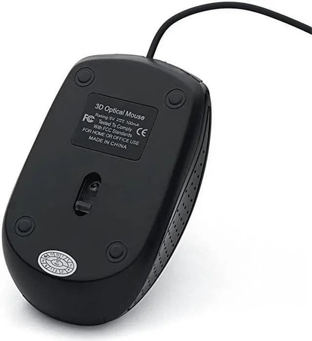Alt view image 4 of 4 - Optical Mouse Wired with USB Accessibility Mac PC Compatible Black