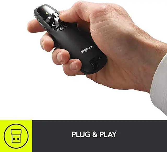 Alt view image 3 of 7 - Wireless Presenter R400 Wireless Presentation Remote Clicker with Laser Pointer