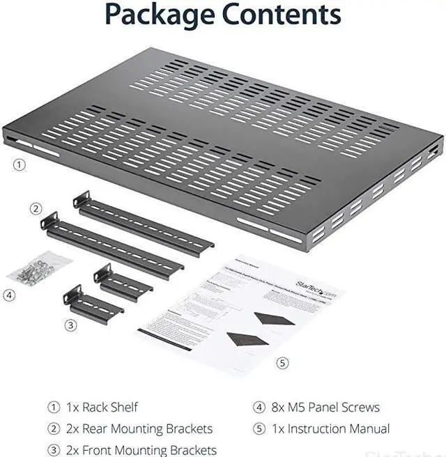 Alt view image 6 of 7 - com 1U Adjustable Vented Server Rack Mount Shelf 250lbs 195 to 38in Deep Universal Tray for 19quot AV Network Equipment Rack ADJSHELFHDVBlack