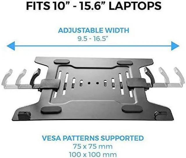 Alt view image 2 of 5 - Laptop Mount Tray for Monitor Arms and Stands Tray Only | Notebook Arm Mount Tray Fits 75 x 75 and 100 x 100 mm VESA Mount Holes | Fully Secures Laptop