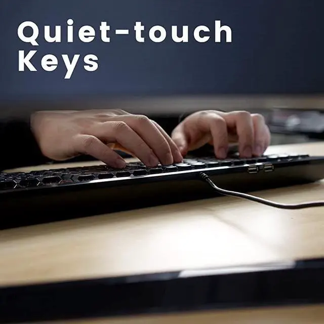 Alt view image 4 of 7 - PERIBOARD220H US Wired Compact USB Keyboard with 2 Hubs Buildin Numeric Keypad Black US English Layout