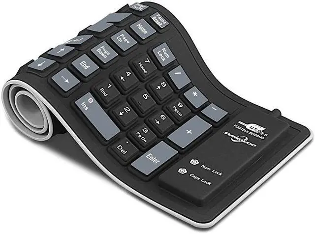 Main image of Foldable Silicone Keyboard USB Wired Waterproof Rollup Keyboard for PC Notebook Laptop Black+Grey