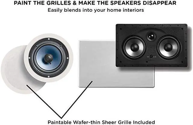 Alt view image 4 of 5 - RC60i InCeiling Speakers with 255CRT InCeiling Center Channel Speaker