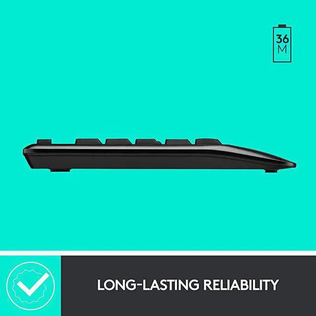 Alt view image 5 of 7 - MK345 Wireless Combo FullSized Keyboard with Palm Rest and Comfortable RightHanded Mouse Black