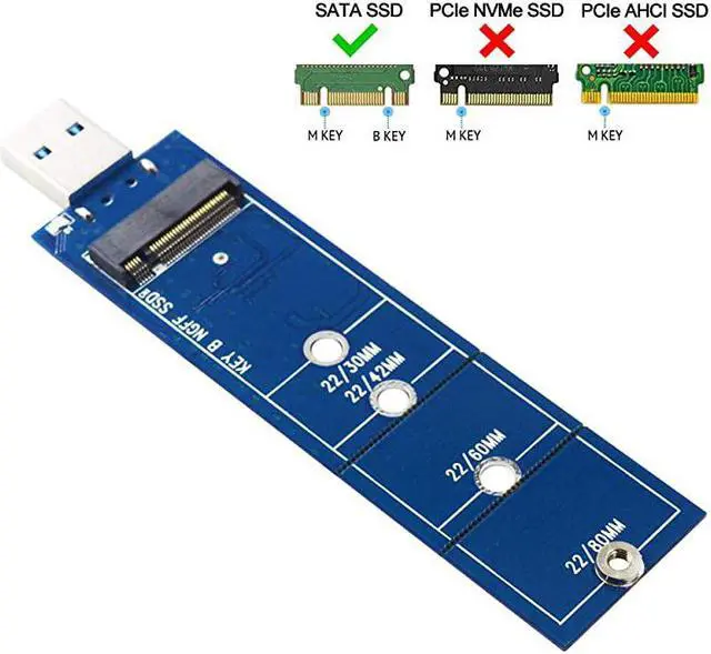 Main image of M.2 to USB Adapter, B Key M.2 SSD Adapter USB 3.0 (No Cable Needed), USB to 2280 M2 SSD Drive Adapter, NGFF Converter SSD Reader Card