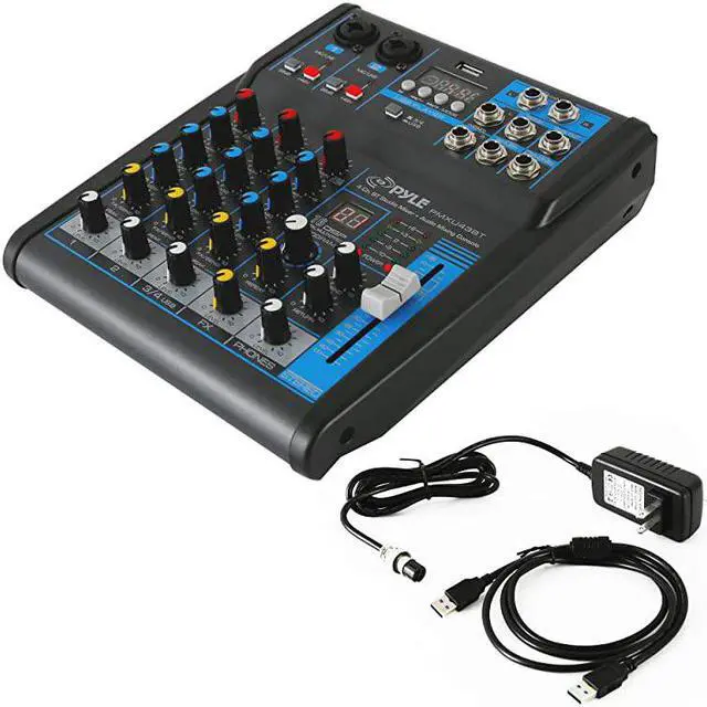Alt view image 2 of 7 - Professional Audio Mixer Sound Board Console System Interface 4 Channel Digital USB Bluetooth MP3 Computer Input 48V Phantom Power Stereo DJ Studio Streaming FX 16Bit DSP processor PMXU43BT Black