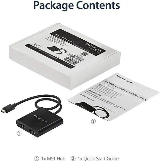 Alt view image 6 of 6 - com 2Port Multi Monitor Adapter USBC to 2x HDMI Video Splitter USB TypeC to HDMI MST Hub Dual 4K 30Hz or 1080p 60Hz Thunderbolt 3 Compatible Windows Only MSTCDP122HD