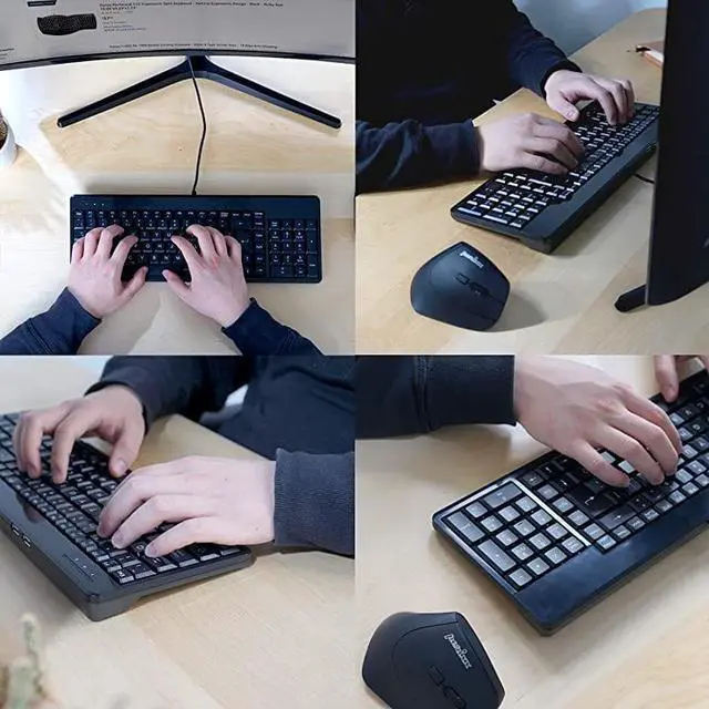 Alt view image 6 of 7 - PERIBOARD220H US Wired Compact USB Keyboard with 2 Hubs Buildin Numeric Keypad Black US English Layout