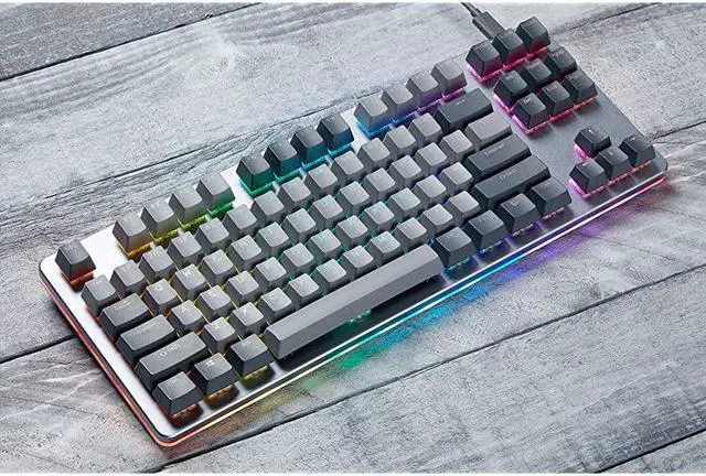 Alt view image 5 of 7 - CTRL Mechanical Keyboard Tenkeyless TKL 87 Key Gaming Keyboard HotSwap Switches Programmable Macros RGB LED Backlighting USBC Doubleshot PBT Aluminum Frame Halo Clear