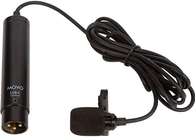 Alt view image 4 of 6 - LV8C BroadcastQuality XLR Lavalier Cardioid Condenser Wired Microphone with 12mm Mic Capsule for Accurate Voice Recording Kit Includes Lapel Clip Case and Windscreen