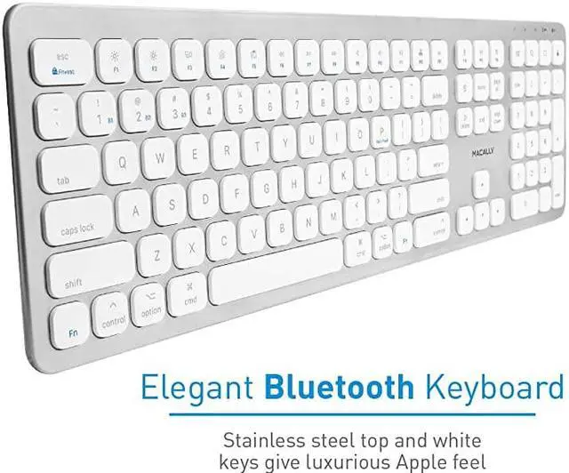 Alt view image 3 of 7 - Bluetooth Wireless Keyboard for Mac iMac Apple Mac Pro Mac Mini MacBook ProAir Laptop Rechargeable Slim FullSize Mac Wireless Keyboard BTWKEYMB