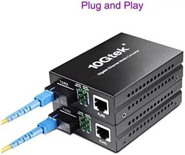 Alt view image 4 of 7 - SC Single Mode Gigabit Ethernet Media Converter 101001000M RJ45 to 1000M Single SC fibe Auto Sensing Gigabit or Fast Ethernet Speed 20km 1242 Miles 13101550nm1Pair