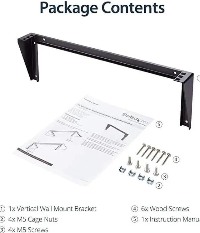 Alt view image 6 of 7 - com 1U Wall Mount Patch Panel Bracket 19 in Steel Vertical Mounting Bracket for Networking and Data Equipment RK119WALLVBlack