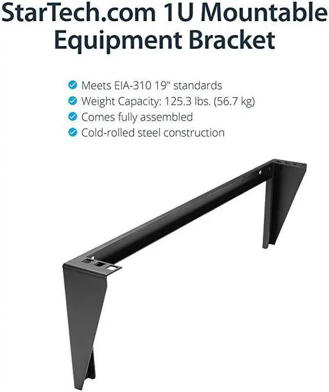 Alt view image 2 of 7 - com 1U Wall Mount Patch Panel Bracket 19 in Steel Vertical Mounting Bracket for Networking and Data Equipment RK119WALLVBlack