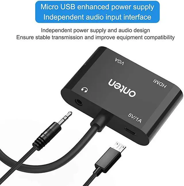 Alt view image 2 of 7 - VGA to HDMI VGA Adapter  VGA Splitter 1 VGA in HDMI VGA 2 Out VGA HDMI Interface Display at The Same time VGA to HDMI VGA Adapter for Computer Desktop Laptop PC Monitor Projector