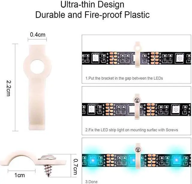Alt view image 7 of 7 - 4Pin RGB LED Strip Connector Kit include 164FT RGB Extension Cable 2x T L Shape Connectors 4x Strip Jumper 2x Gapless Connector 20x LED Strip Clip 20x Male Connector 2x Quick Connector