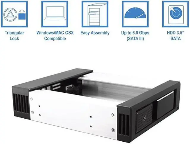Alt view image 6 of 7 - SSHD Hard Drive Enclosure Internal Single Hot Swap Bay Mobile Rack for 35 Solid State Hybrid DriveHDD SATA Backplane Enclosure Support SATA IIIIII SAS III 6 GbpsOptimized for SSHD MKS135TL