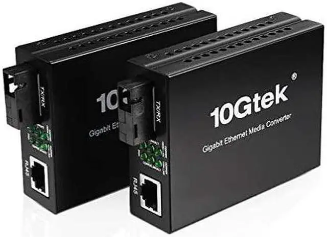 Main image of SC Single Mode Gigabit Ethernet Media Converter 101001000M RJ45 to 1000M Single SC fibe Auto Sensing Gigabit or Fast Ethernet Speed 20km 1242 Miles 13101550nm1Pair