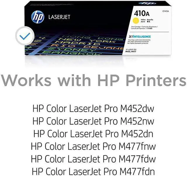 Alt view image 2 of 7 - 410A CF412A Toner Cartridge Works with  Color LaserJet Pro M452 Series M377dw MFP 477 Series Yellow