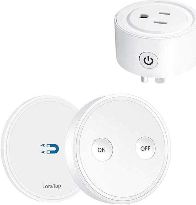 LoraTap Mini Remote Control Outlet Plug Adapter with Remote Wall Switch 656ft Range Wireless Remote Control for Indoor Lamps and Household