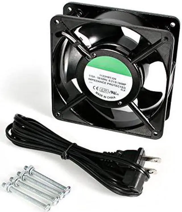 Alt view image 5 of 6 - com 120mm Axial Rack Muffin Fan for Server Cabinet 115V AC Cooling Low Noise Quiet PC Computer Case Fan ACFANKIT12Black