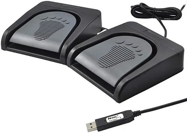 Alt view image 6 of 7 - Upgraded USB Double Pedal Assembly 2 Foot Switch Control 2 Key Button Footswitch Program Video Game Customized PC Keyboard Mouse Multimedia Action HID Black