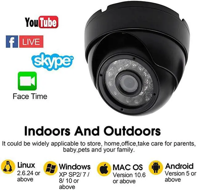 Alt view image 5 of 7 - Camera 1 Megapixel USB Webcam with CMOS OV9712 Image Sensor Waterproof Indoor Outdoor Web Camera,USB with Cameras with Microphone UVC for Use in Android Linux Windows Mac Raspberry Pi,Plug&Play